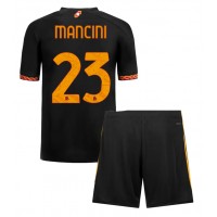 Camiseta AS Roma Gianluca Mancini #23 Tercera Equipación Replica 2023-24 para niños mangas cortas (+ Pantalones cortos)